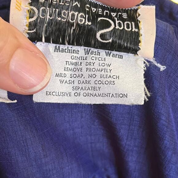 Schrader Sport Custom Casuals 80's Era Women's Vintage Blue Pleated Dress Size M - Picture 10 of 10